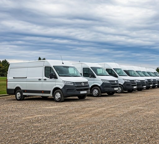 Loaded Malinois Logistics cargo van with its rear doors open at the dock