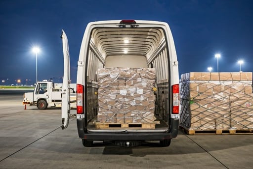 Malinois Logistics cargo van loaded for a same-day run