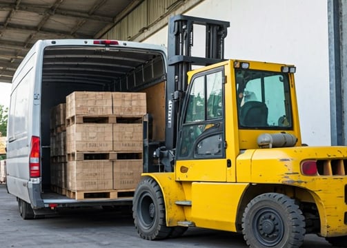 Malinois Logistics cargo van at the loading dock