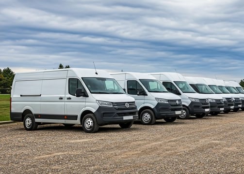 Loaded Malinois Logistics cargo van with rear doors open